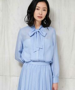 MICHEL KLEIN / ミッシェルクラン シャツ・ブラウス | 【セットアップ対応/洗える】ミストロンツイルボウタイブラウス