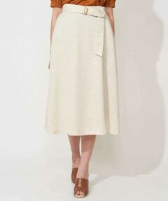 MICHEL KLEIN / ミッシェルクラン ロング・マキシ丈スカート | 【セットアップ対応/洗える】リネンライクフレアスカート