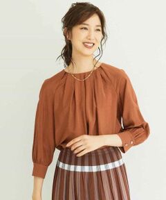 MICHEL KLEIN / ミッシェルクラン シャツ・ブラウス | 【洗える】ポプリンタックブラウス