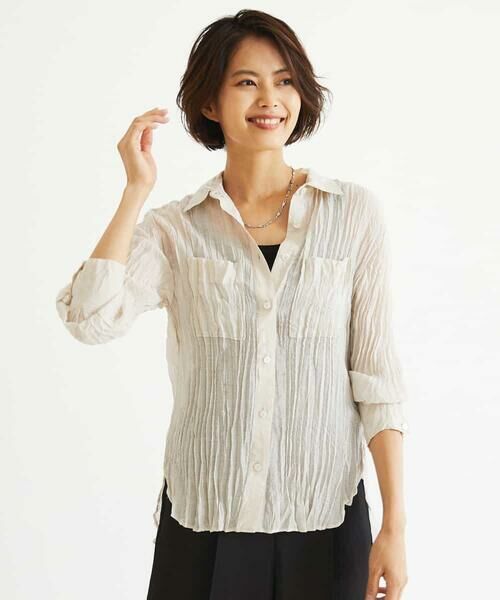 MICHEL KLEIN / ミッシェルクラン シャツ・ブラウス | 【洗える】シアーブラウス | 詳細14
