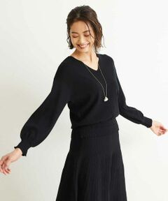 MICHEL KLEIN / ミッシェルクラン ニット・セーター | 【セットアップ対応/洗える】レーヨンナイロンストレッチVネックニット