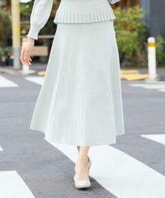 【セットアップ対応/洗える】レーヨンナイロンストレッチニットスカート