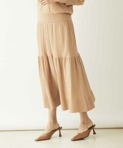 MICHEL KLEIN / ミッシェルクラン ロング・マキシ丈スカート | 【セットアップ対応/洗える】ティアードニットスカート