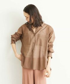 MICHEL KLEIN / ミッシェルクラン シャツ・ブラウス | 【洗える】コットンオーバーシアーブラウス