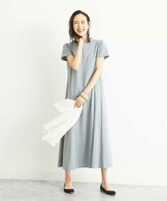 MICHEL KLEIN / ミッシェルクラン ロング・マキシ丈ワンピース | 【洗える】クルーネックマキシワンピース