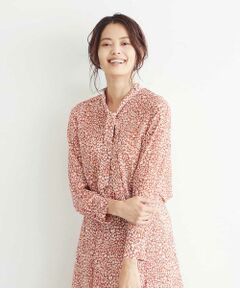 MICHEL KLEIN / ミッシェルクラン シャツ・ブラウス | 【セットアップ対応/洗える】レトロシックプリントボウタイブラウス