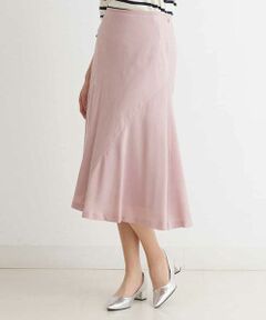 MICHEL KLEIN / ミッシェルクラン ロング・マキシ丈スカート | 【洗える】マロンサテンイレギュラーヘムスカート