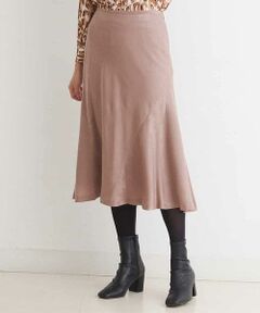 MICHEL KLEIN / ミッシェルクラン ロング・マキシ丈スカート | 【洗える】マロンサテンイレギュラーヘムスカート