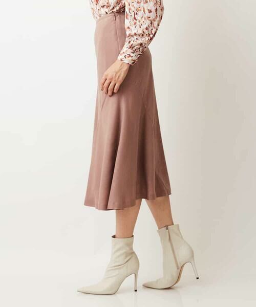 MICHEL KLEIN / ミッシェルクラン ロング・マキシ丈スカート | 【洗える】マロンサテンイレギュラーヘムスカート | 詳細1