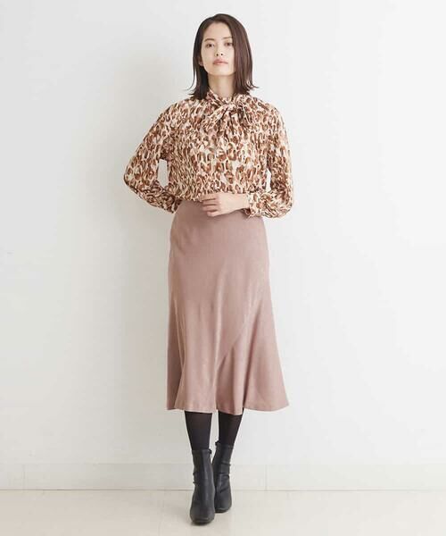 MICHEL KLEIN / ミッシェルクラン ロング・マキシ丈スカート | 【洗える】マロンサテンイレギュラーヘムスカート | 詳細10