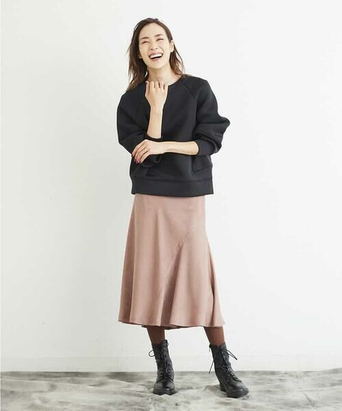 MICHEL KLEIN / ミッシェルクラン ロング・マキシ丈スカート | 【洗える】マロンサテンイレギュラーヘムスカート | 詳細20