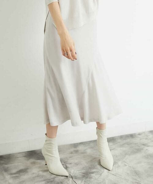 MICHEL KLEIN / ミッシェルクラン ロング・マキシ丈スカート | 【洗える】マロンサテンイレギュラーヘムスカート | 詳細25