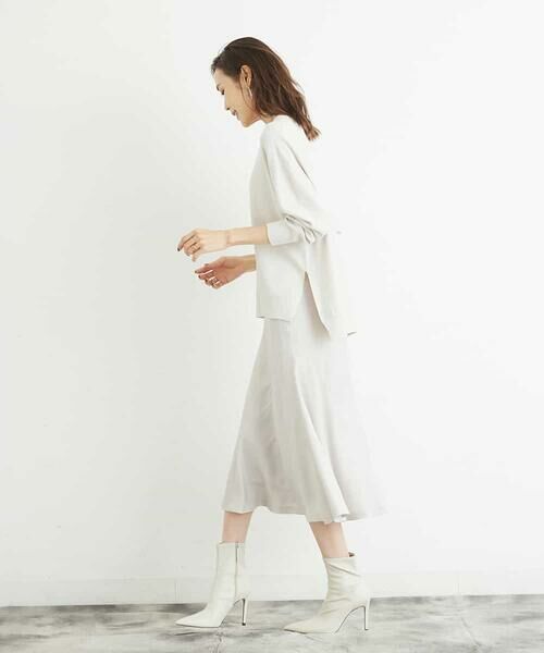 MICHEL KLEIN / ミッシェルクラン ロング・マキシ丈スカート | 【洗える】マロンサテンイレギュラーヘムスカート | 詳細29