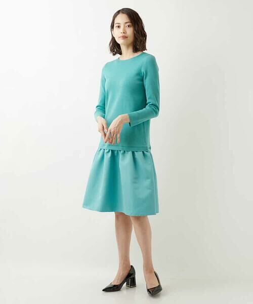 MICHEL KLEIN / ミッシェルクラン ロング・マキシ丈ワンピース | 【洗える】グログラン切り替えニットワンピース | 詳細11