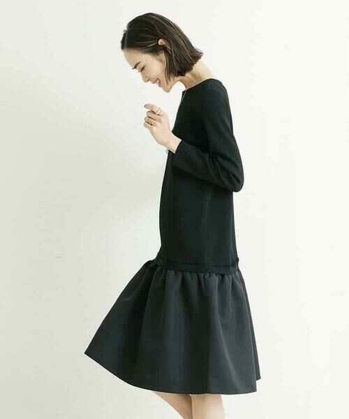 MICHEL KLEIN / ミッシェルクラン ロング・マキシ丈ワンピース | 【洗える】グログラン切り替えニットワンピース | 詳細13