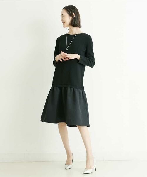 MICHEL KLEIN / ミッシェルクラン ロング・マキシ丈ワンピース | 【洗える】グログラン切り替えニットワンピース | 詳細16