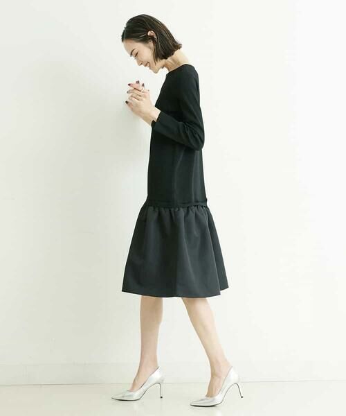 MICHEL KLEIN / ミッシェルクラン ロング・マキシ丈ワンピース | 【洗える】グログラン切り替えニットワンピース | 詳細17