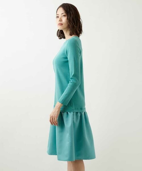 MICHEL KLEIN / ミッシェルクラン ロング・マキシ丈ワンピース | 【洗える】グログラン切り替えニットワンピース | 詳細2