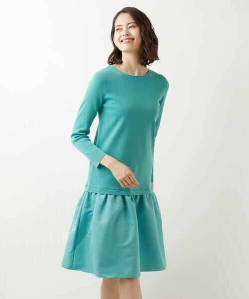 MICHEL KLEIN / ミッシェルクラン ロング・マキシ丈ワンピース | 【洗える】グログラン切り替えニットワンピース | 詳細9