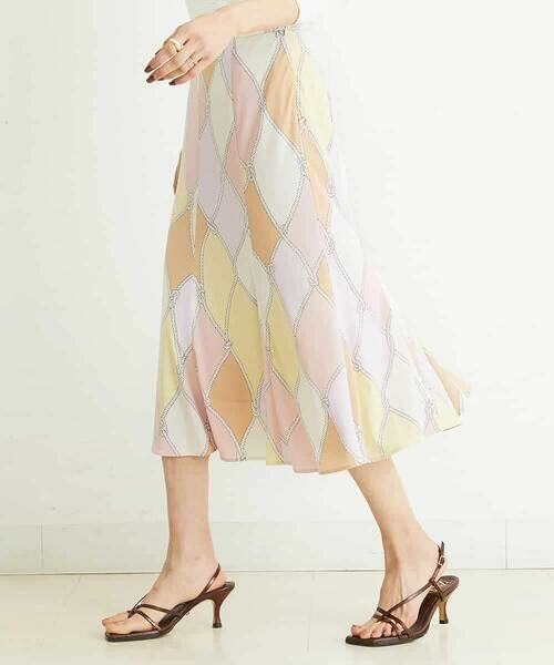 MICHEL KLEIN / ミッシェルクラン ロング・マキシ丈スカート | [洗える]フレンチマリンプリントフレアスカート | 詳細1