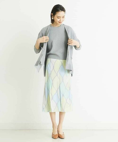 MICHEL KLEIN / ミッシェルクラン ロング・マキシ丈スカート | [洗える]フレンチマリンプリントフレアスカート | 詳細20