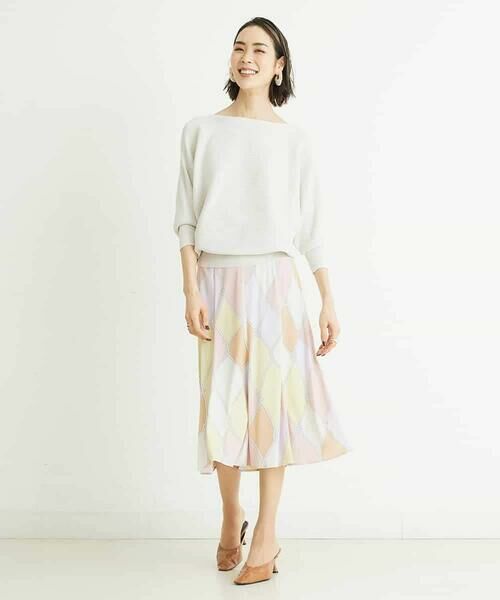 MICHEL KLEIN / ミッシェルクラン ロング・マキシ丈スカート | [洗える]フレンチマリンプリントフレアスカート | 詳細24