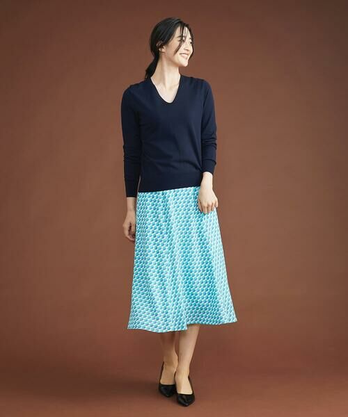 MICHEL KLEIN / ミッシェルクラン ロング・マキシ丈スカート | ジオメトリックフレアスカート（オリジナルプリント/セットアップ対応） | 詳細13