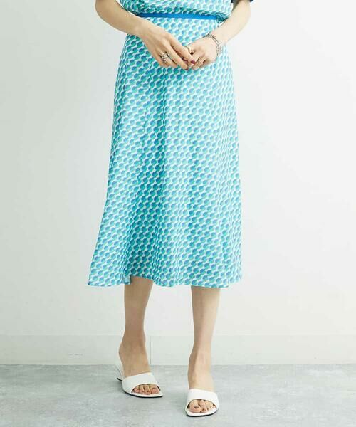 MICHEL KLEIN / ミッシェルクラン ロング・マキシ丈スカート | ジオメトリックフレアスカート（オリジナルプリント/セットアップ対応） | 詳細14