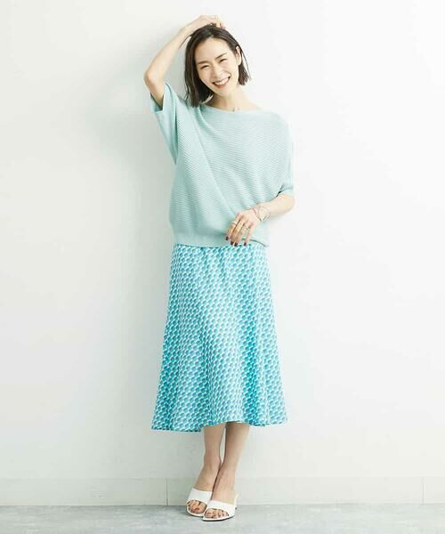 MICHEL KLEIN / ミッシェルクラン ロング・マキシ丈スカート | ジオメトリックフレアスカート（オリジナルプリント/セットアップ対応） | 詳細19