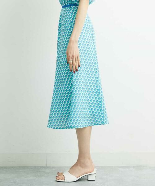 MICHEL KLEIN / ミッシェルクラン ロング・マキシ丈スカート | ジオメトリックフレアスカート（オリジナルプリント/セットアップ対応） | 詳細3