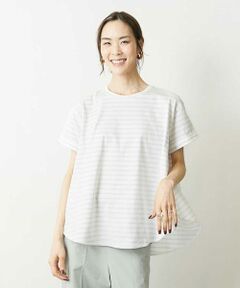 MICHEL KLEIN / ミッシェルクラン カットソー | サーキュラーコットンボーダーカットソー