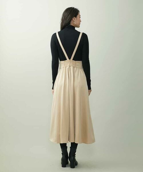 MICHEL KLEIN / ミッシェルクラン ロング・マキシ丈スカート | ライトサテン2WAYジャンパースカート | 詳細10