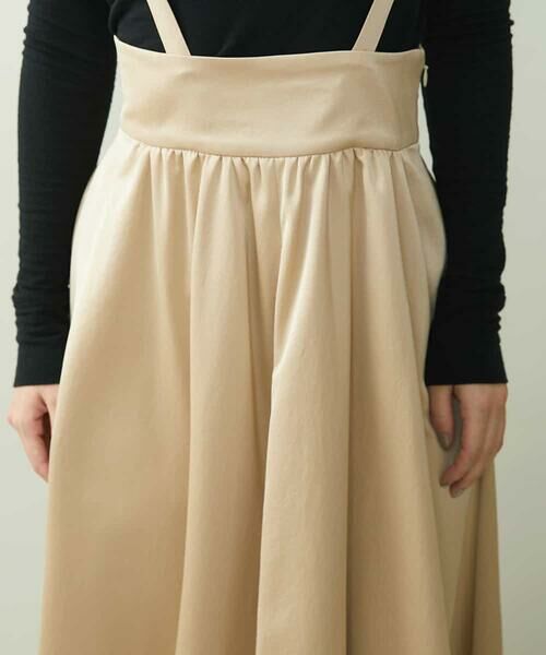 MICHEL KLEIN / ミッシェルクラン ロング・マキシ丈スカート | ライトサテン2WAYジャンパースカート | 詳細13