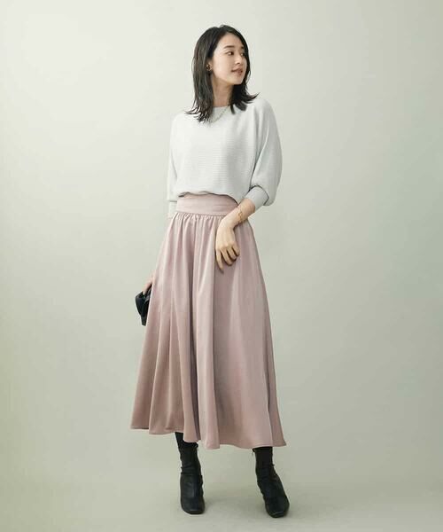 MICHEL KLEIN / ミッシェルクラン ロング・マキシ丈スカート | ライトサテン2WAYジャンパースカート | 詳細2
