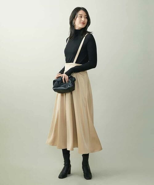 MICHEL KLEIN / ミッシェルクラン ロング・マキシ丈スカート | ライトサテン2WAYジャンパースカート | 詳細21