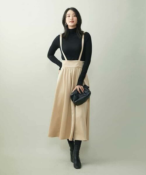 MICHEL KLEIN / ミッシェルクラン ロング・マキシ丈スカート | ライトサテン2WAYジャンパースカート | 詳細22
