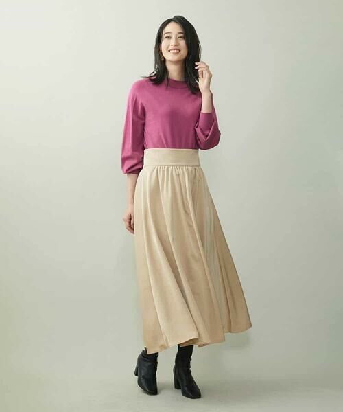 MICHEL KLEIN / ミッシェルクラン ロング・マキシ丈スカート | ライトサテン2WAYジャンパースカート | 詳細24