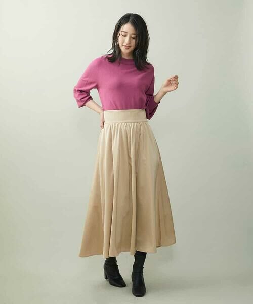 MICHEL KLEIN / ミッシェルクラン ロング・マキシ丈スカート | ライトサテン2WAYジャンパースカート | 詳細25