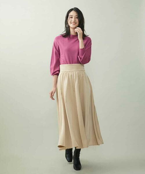 MICHEL KLEIN / ミッシェルクラン ロング・マキシ丈スカート | ライトサテン2WAYジャンパースカート | 詳細26