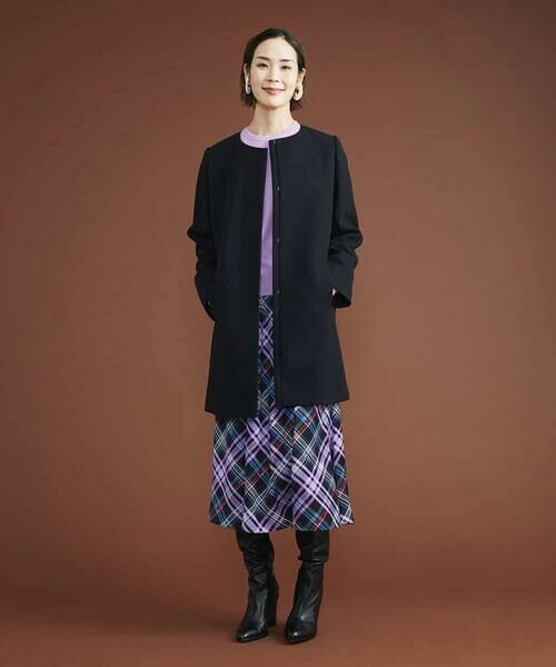 MICHEL KLEIN / ミッシェルクラン ロング・マキシ丈スカート | ネオンチェックフレアスカート（オリジナルプリント） | 詳細13