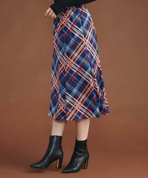 MICHEL KLEIN / ミッシェルクラン ロング・マキシ丈スカート | ネオンチェックフレアスカート（オリジナルプリント） | 詳細27