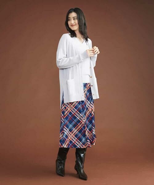 MICHEL KLEIN / ミッシェルクラン ロング・マキシ丈スカート | ネオンチェックフレアスカート（オリジナルプリント） | 詳細29