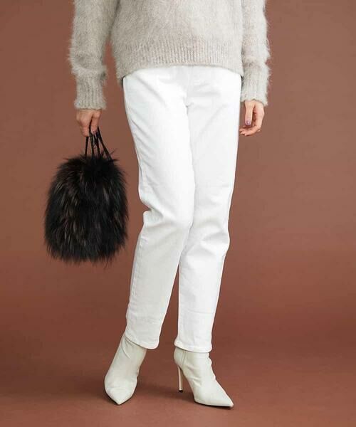 MICHEL KLEIN / ミッシェルクラン チノ・ワークパンツ | [4サイズ展開]裏起毛ストレッチデニム（ホワイト） | 詳細10