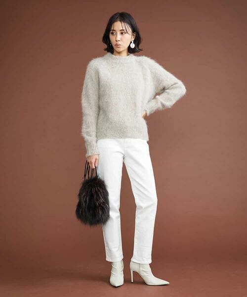 MICHEL KLEIN / ミッシェルクラン チノ・ワークパンツ | [4サイズ展開]裏起毛ストレッチデニム（ホワイト） | 詳細11