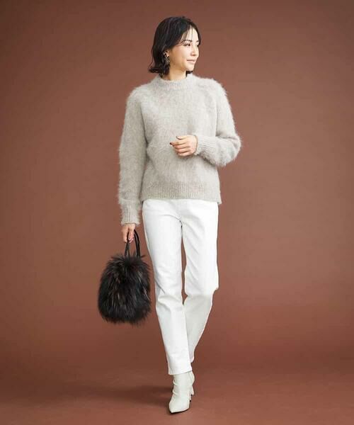 MICHEL KLEIN / ミッシェルクラン チノ・ワークパンツ | [4サイズ展開]裏起毛ストレッチデニム（ホワイト） | 詳細12