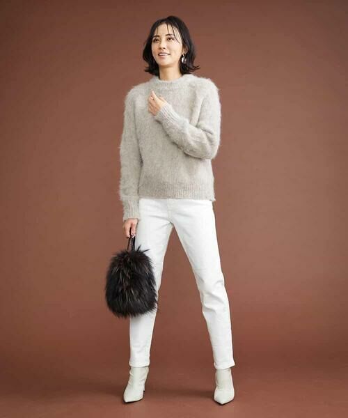 MICHEL KLEIN / ミッシェルクラン チノ・ワークパンツ | [4サイズ展開]裏起毛ストレッチデニム（ホワイト） | 詳細13