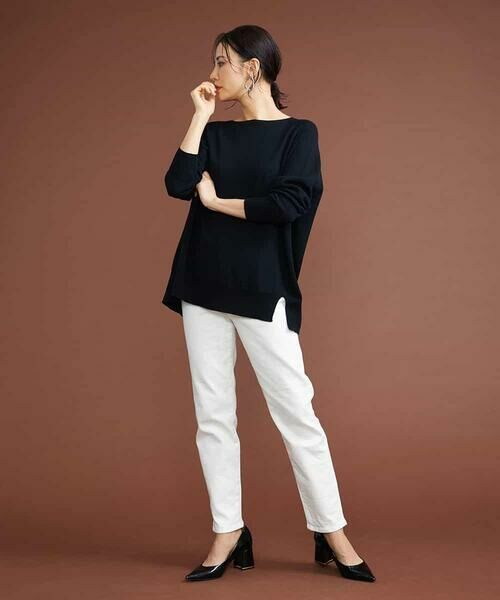 MICHEL KLEIN / ミッシェルクラン チノ・ワークパンツ | [4サイズ展開]裏起毛ストレッチデニム（ホワイト） | 詳細21