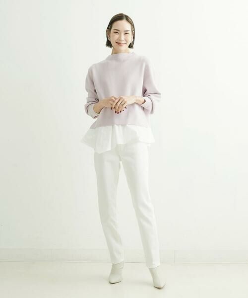 MICHEL KLEIN / ミッシェルクラン チノ・ワークパンツ | [4サイズ展開]裏起毛ストレッチデニム（ホワイト） | 詳細29