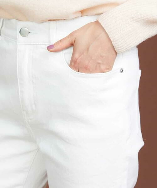 MICHEL KLEIN / ミッシェルクラン チノ・ワークパンツ | [4サイズ展開]裏起毛ストレッチデニム（ホワイト） | 詳細6