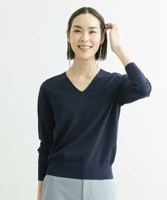 MICHEL KLEIN / ミッシェルクラン ニット・セーター | [ジャケットのインナーにも]Vネックラメニット